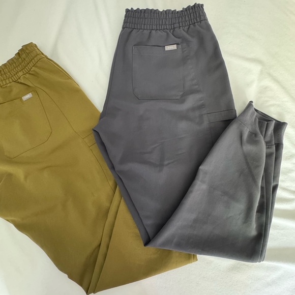Olive and Gray Elastic Waist Pants - Picture 2 of 4